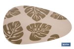 BAJOPLATO FORMA TRIANGULAR DE COLOR MARRON CLARO ESTAMPADO MEDIDA 45 X 36 CM