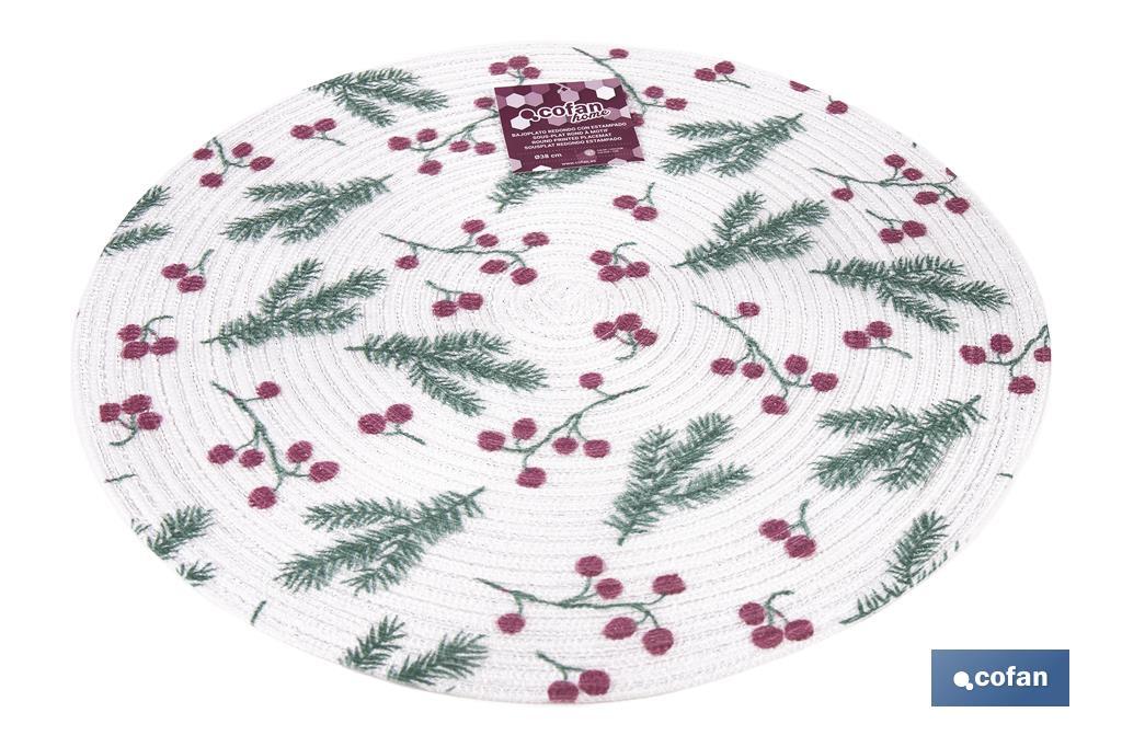 BAJOPLATO REDONDO ESTAMPADO HOJAS MEDIDA 38 CM - Imagen 3