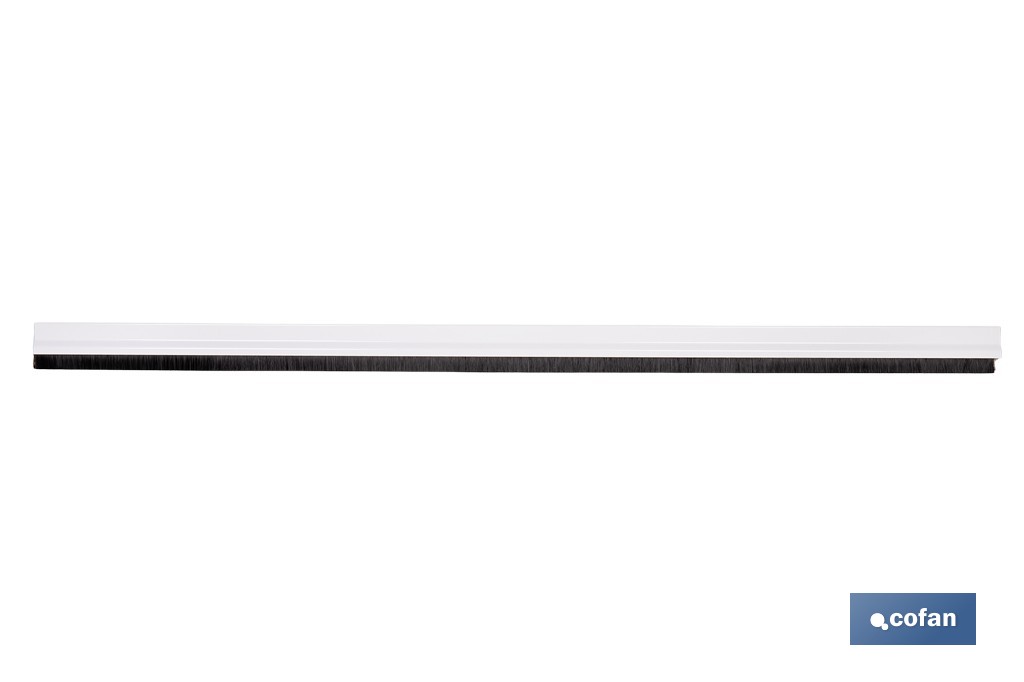 Burlete adhesivo de aluminio con cepillo | Longitud de 92 cm | Disponible en diferentes acabados