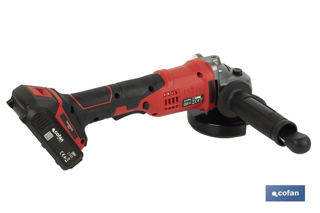 AMOLADORA A BATERÍA Li-ion 20 V 8000 RPM - 115 MM - Imagen 3