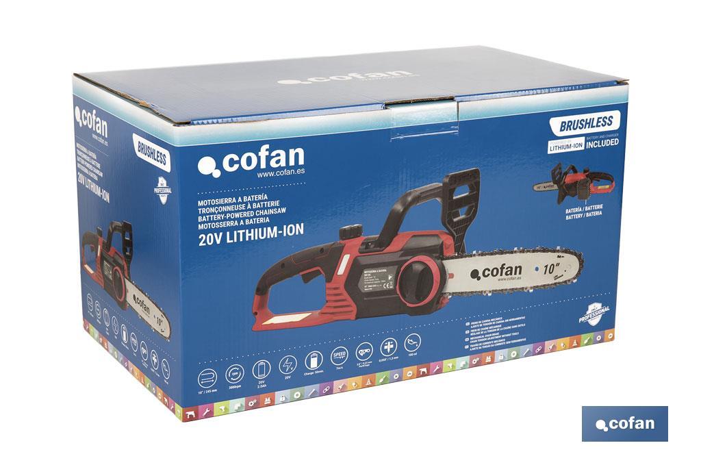 MOTOSIERRA A BATERÍA Li-ion 20 V 3000 RPM MINI ESPADA 10 - Imagen 2