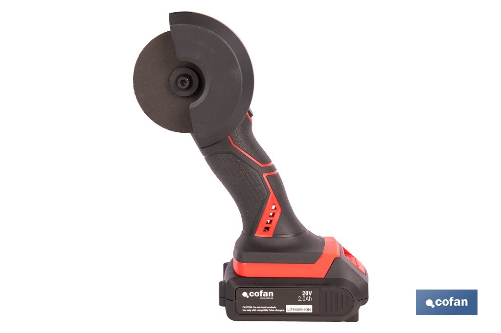 Mini amoladora a batería | 19.500 rpm | Para discos 76 mm | Empuñadura ergonómica | Disponible con y sin batería y cargador - Imagen 2