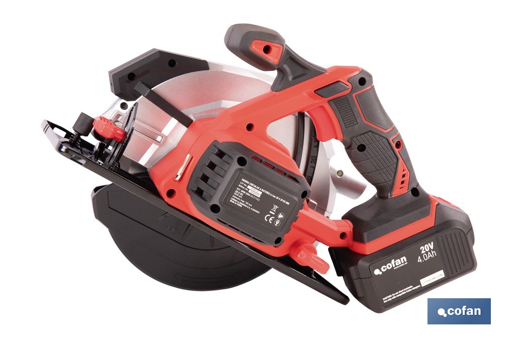 Sierra circular a batería 20 V con motor brushless | Disco de corte de Ø185 mm | 3650 rpm | Corte de profundidad hasta 50 mm | Incluye accesorios | Disponible con y sin batería y cargador - Imagen 3
