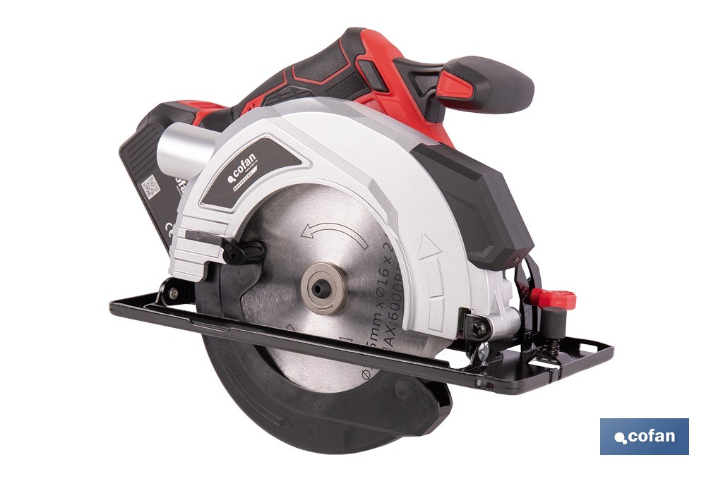 Sierra circular a batería 20 V con motor brushless | Disco de corte de Ø185 mm | 3650 rpm | Corte de profundidad hasta 50 mm | Incluye accesorios | Disponible con y sin batería y cargador - Imagen 4