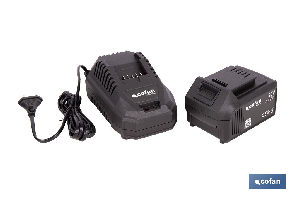 PACK CARGADOR 20 V 4.5 A Y BATERÍA Li-ion 20 V 4.0Ah
