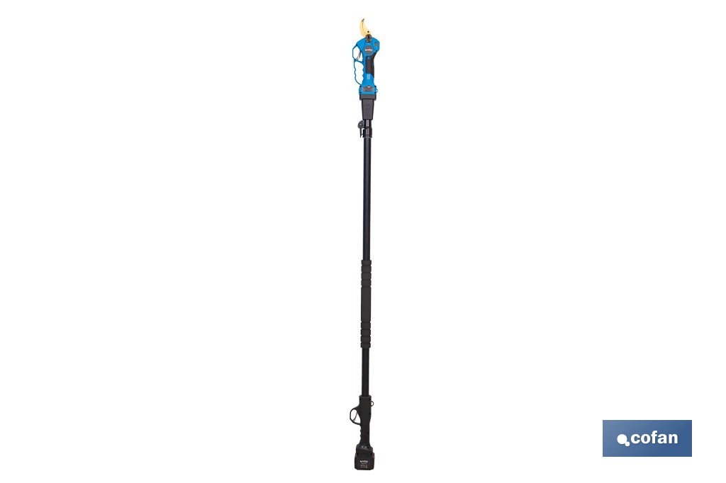 CONJUNTO TIJERAS DE PODAR A BATERÍA + PÉRTIGA EXTENSIBLE 140 - 207 CM - Imagen 2