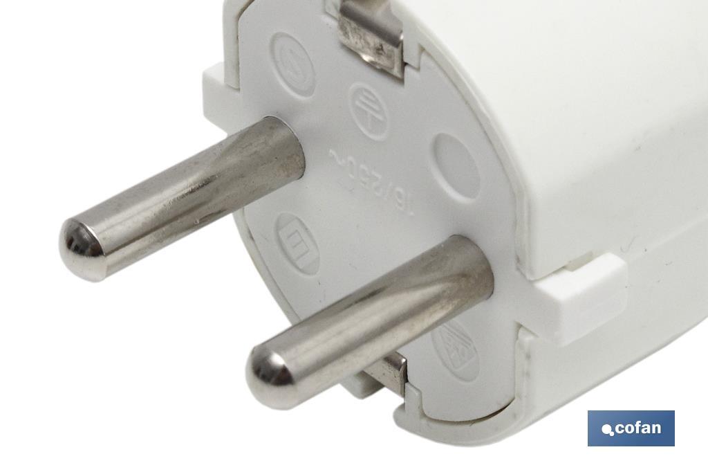 CLAVIJA BIPOLAR BLANCA (16A-250V) - Imagen 3