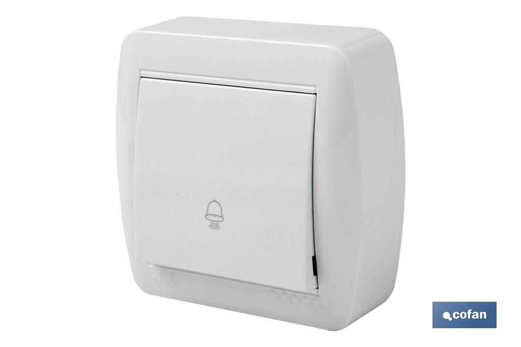 PULSADOR CAMPANA SUPERFICIE MODELO ATLANTIS 10A BLANCO - Imagen 2
