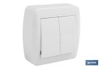 DOBLE INTERRUPTOR SUPERFICIE MODELO ATLANTIS10A BLANCO