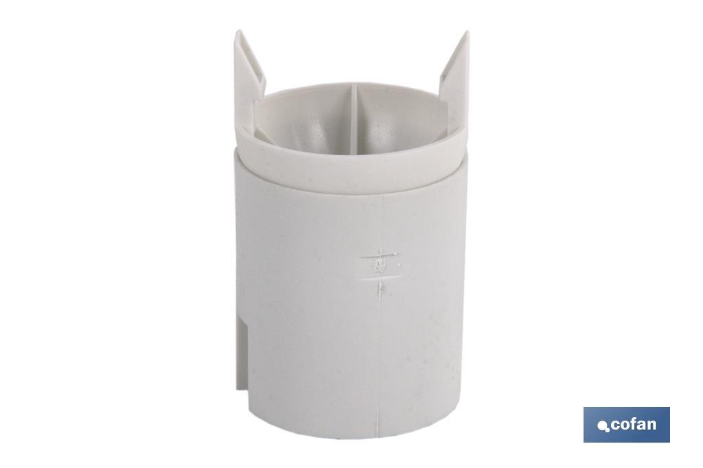 PORTALÁMPARAS PARA OBRA E-27 4A250V RESINA TERMOESTABLE BLANCO - Imagen 2