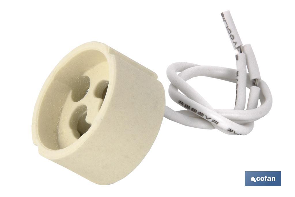 PORTALÁMPARAS CERÁMICA 2A250V CON CASQUILLO GZ10 Y 150MM CABLE - Imagen 2