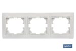 Marco de mecanismos eléctricos de empotrar | Para 3 elementos | Colores blanco y negro