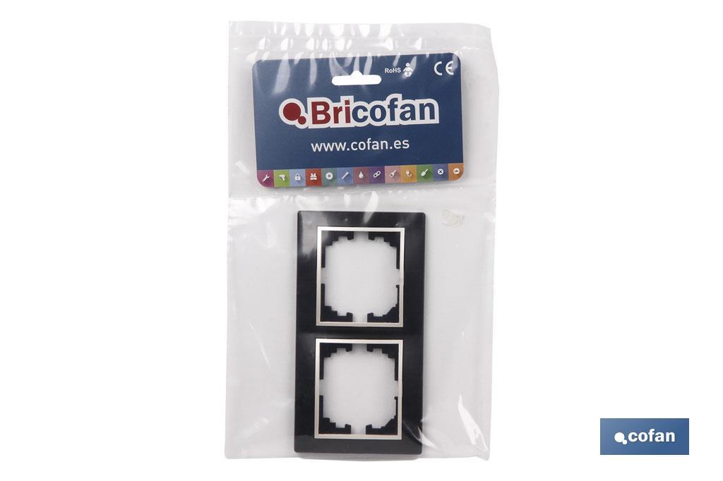 Marco de mecanismos eléctricos de empotrar | Para 2 elementos | Colores blanco y negro - Imagen 4