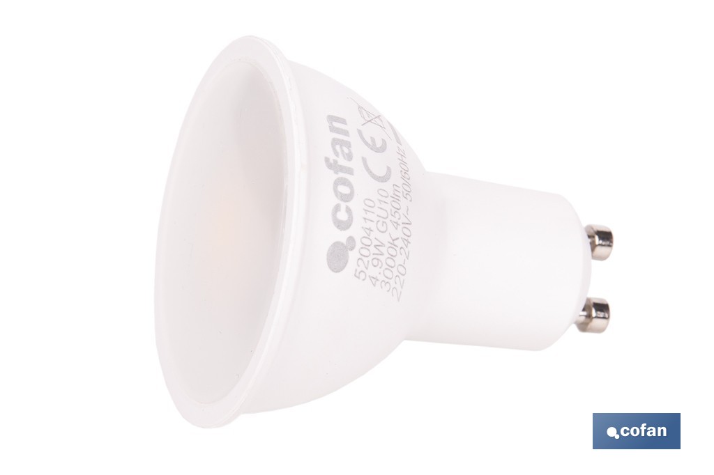 Bombillas LED GU10 de 4,9 W y 450 lúmenes | Ahorro de energía y larga duración 15.000 h de vida | Disponibles en 2 temperaturas de color - Imagen 2