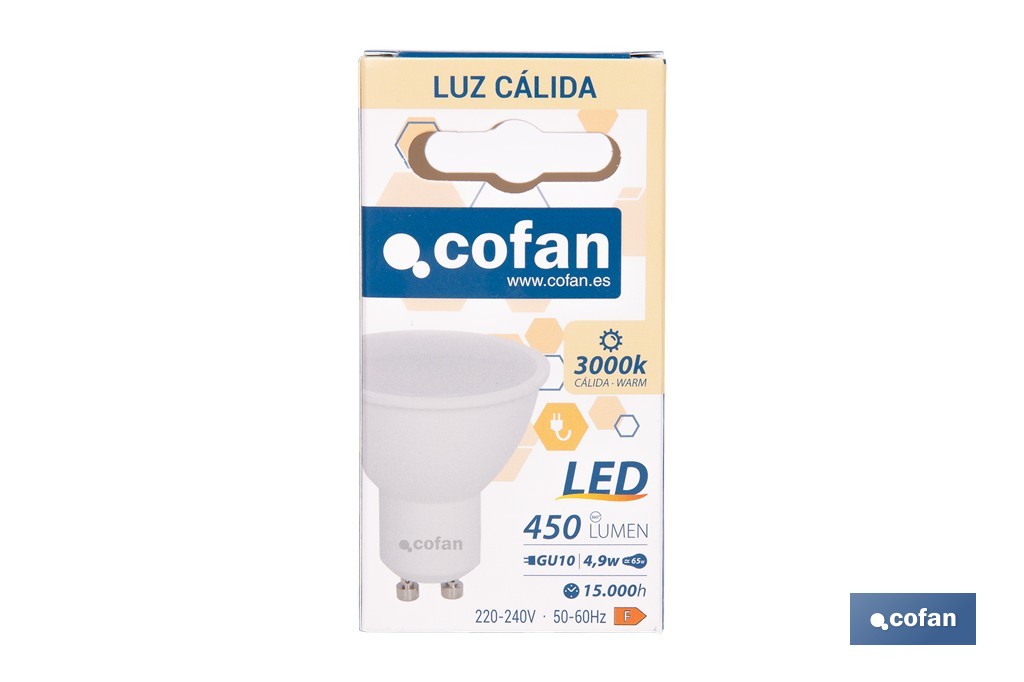 Bombillas LED GU10 de 4,9 W y 450 lúmenes | Ahorro de energía y larga duración 15.000 h de vida | Disponibles en 2 temperaturas de color - Imagen 4