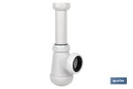 Sifón de Botella Corto | Extensible | Racor de 1" 1/4 | Con Salida de 40 mm | Junta Cónica reductora de Ø32 mm