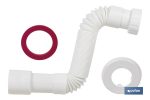 Tubo flexible y extensible para desagüe | Adecuado para lavabo y fregadero | Incluye embellecedor y junta plana | Disponible en diferentes medidas