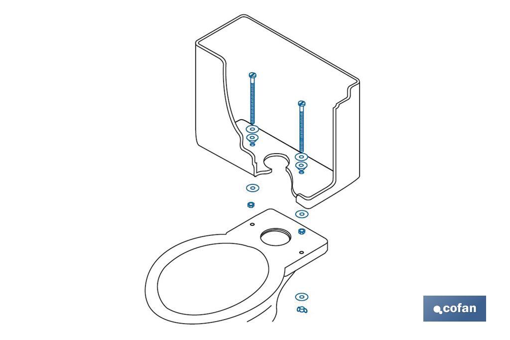 SET 2 PCS TORNILLOS FIJACIÓN TAZA-CISTERNA 6 X 90 - Imagen 3