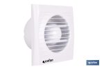 Extractor de aire axial con panel frontal y sistema antirretorno | Protección IP24, color blanco | Disponible en diferentes diámetros