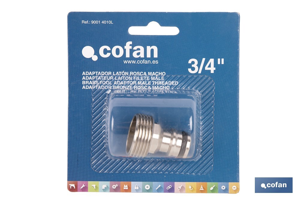 Adaptador de latón de rosca macho | Diferentes medidas | Apto para manguera | Ideal para jardinería - Imagen 4