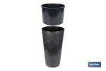 Maceteros cónicos decorativos con depósito | Color: negro | Resistentes para los UV | Material: polipropileno | Disponibles en diferentes medidas