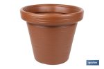 Macetas decorativas con diseño rayado | Color: terracota | Resistentes a los rayos UV | Material: Polietileno de alta densidad | Ideales para interiores y exteriores | Disponibles en diferentes medidas y capacidades