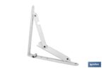 Palomilla plegable en color blanco | Soporte abatible de alta resistencia para estanterías, encimeras o mesas auxiliares
